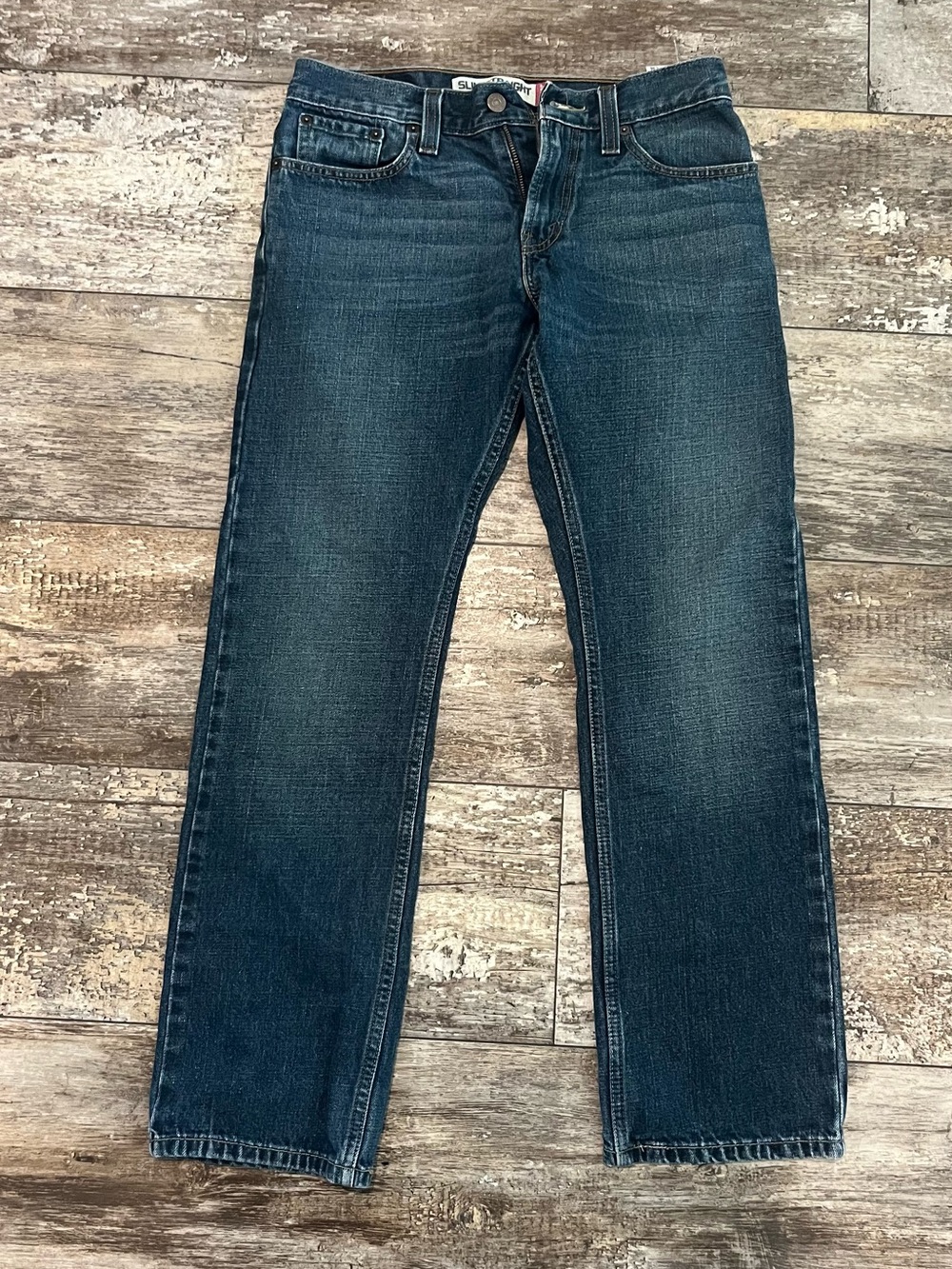 Men's Straight-Leg Jeans in Dark Blue Wash